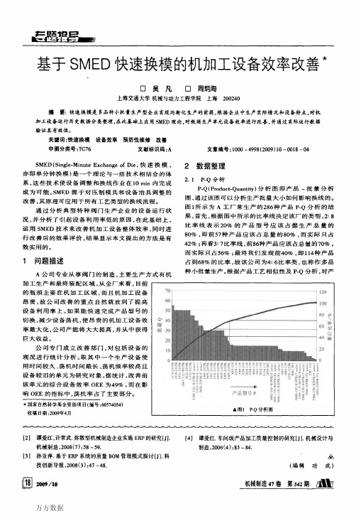 基于SMED快速换模的机加工设备效率改善