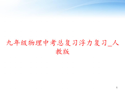 九年级物理中考总复习浮力复习_人教版 ppt课件