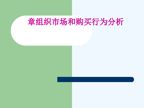 第六章组织市场和购买行为分析