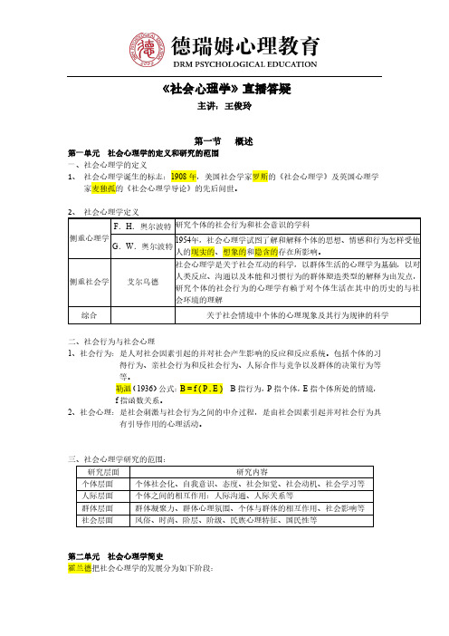 社会心理学知识点梳理