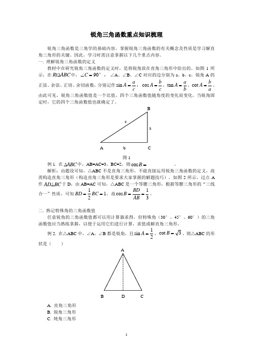 锐角三角函数重点知识梳理