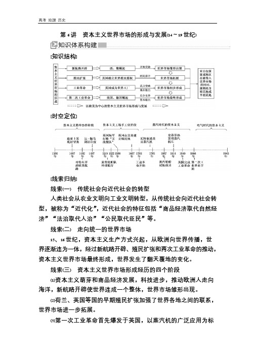 2020版高考历史新课标大二轮专题讲义：6第6讲 资本主义世界市场的形成与发展(14～19世纪) 