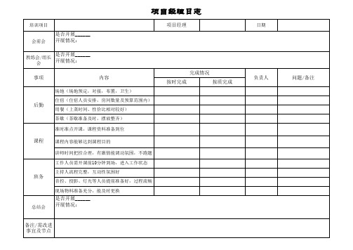 项目经理日志模板