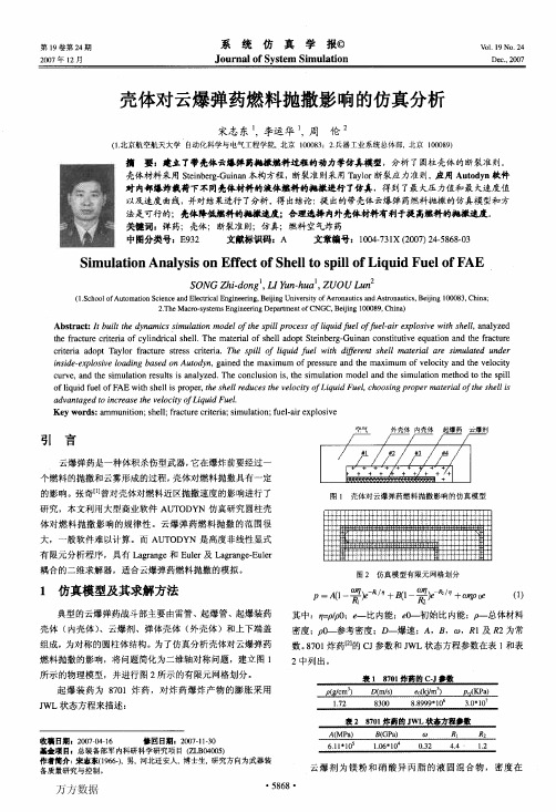 壳体对云爆弹药燃料抛撒影响的仿真分析