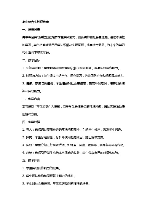 高中综合实践课教案