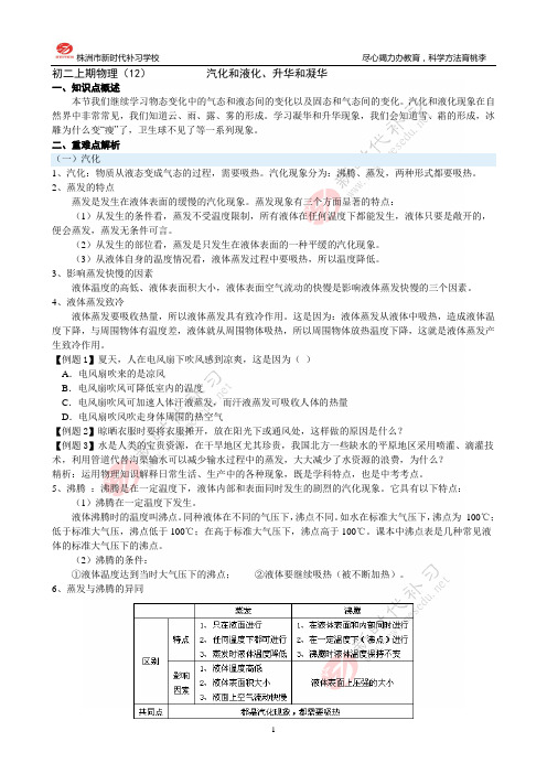 12汽化和液化、升华和凝华