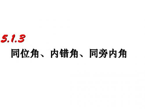 5.1.3同位角、内错角、同旁内角