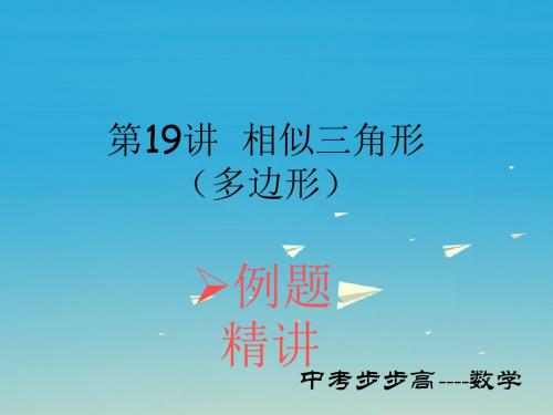 中考数学总复习第四章图形的认识与三角形第19讲相似三角形(多边形)课件