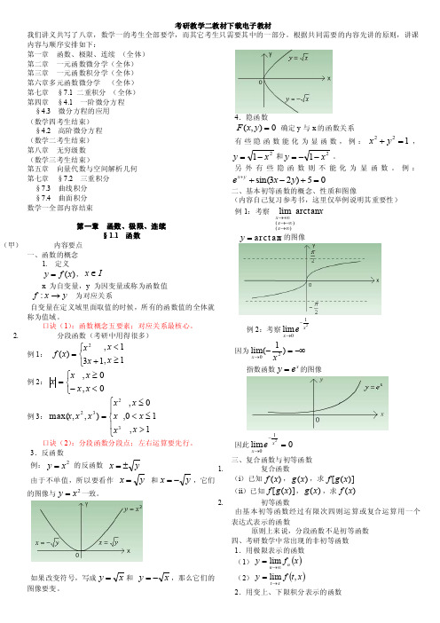 考研数学二考试重点难点总结