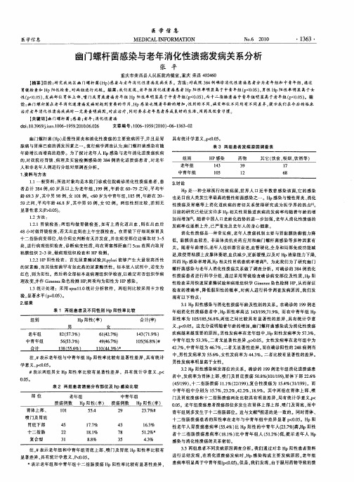 幽门螺杆菌感染与老年消化性溃疡发病关系分析