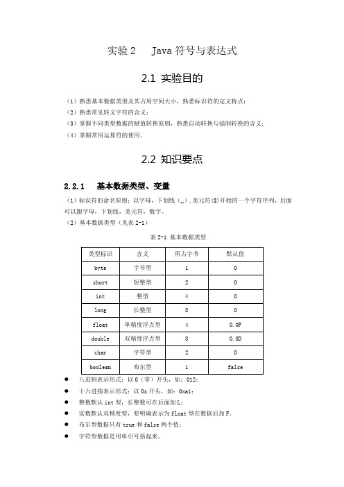 实验2-转义字符、类型转换、运算符