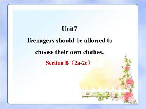 九年级英语Unit7__SectionB(2a-2e)精品课件