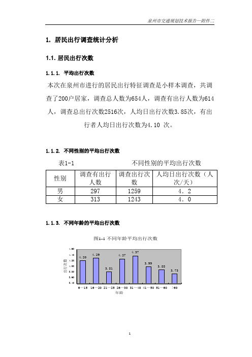 交通调查统计分析报告