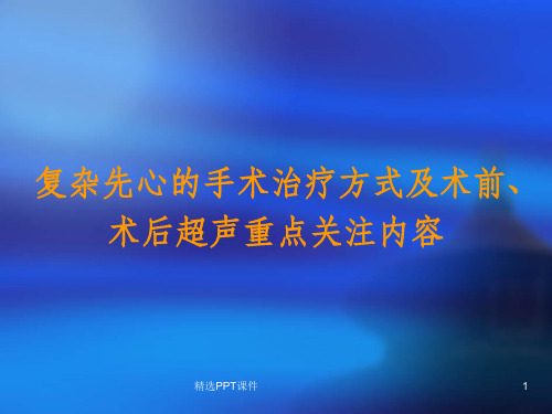 复杂先心的手术治疗方式及术前术后超声重点关注内容ppt课件