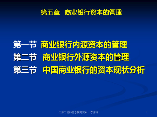 商业银行业务经营与管理ppt课件第五章 商业银行资本的管理.