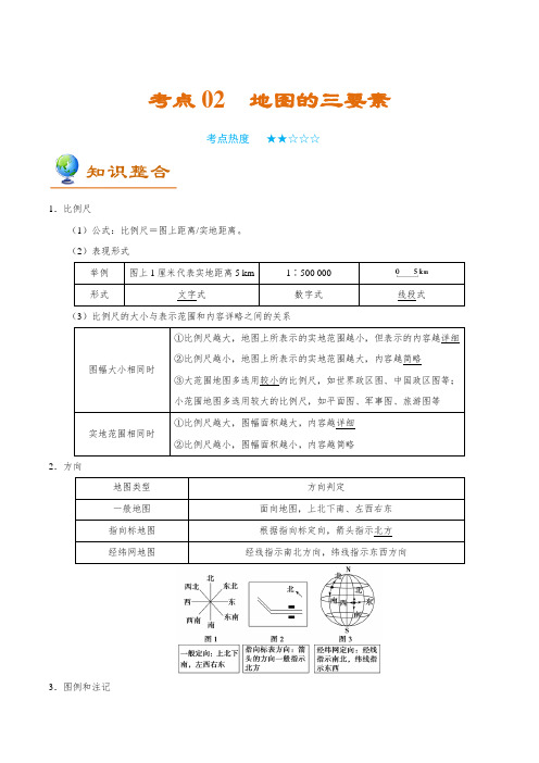 金老师教育培训备战高考地理一轮专题复习讲义含练习答案解析考点02 地图的三要素