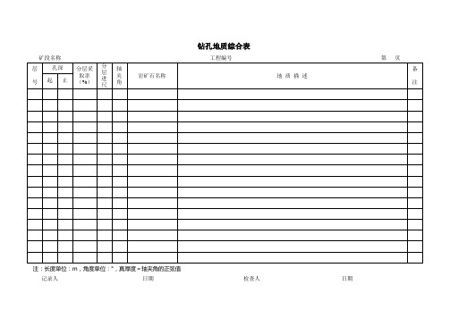 钻探表格