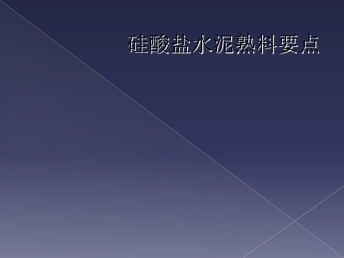 硅酸盐水泥熟料要点