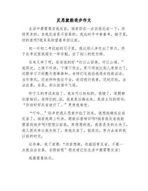 反思就能进步作文