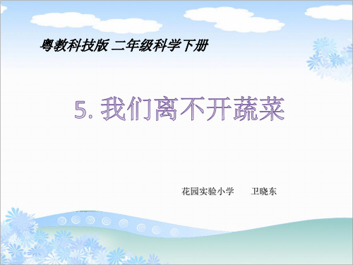 粤教科技版二年级科学下册第二单元一起种蔬菜《 我们离不开蔬菜》集体教研备课课件ppt