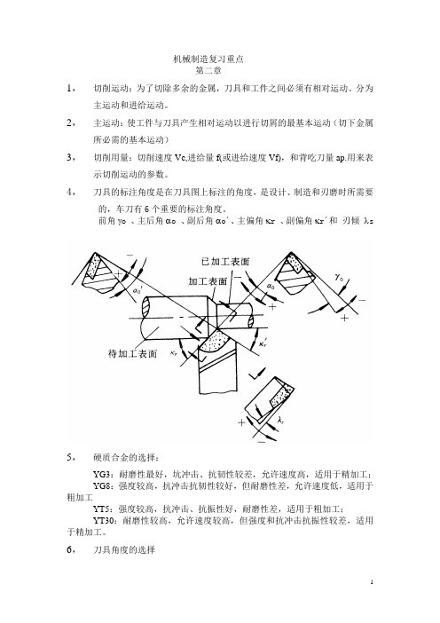 机械制造复习资料详实版