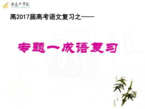 2017第一轮高考成语复习专题(实用全面)