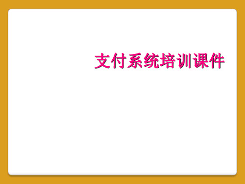 支付系统培训课件