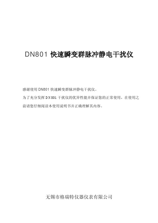 DN801脉冲群发生器说明书