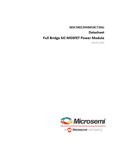 MSCSM120HM50CT3AG 单片式 SiC MOSFET 电源模块数据手册说明书