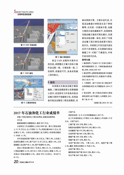 2017年石油和化工行业成绩单