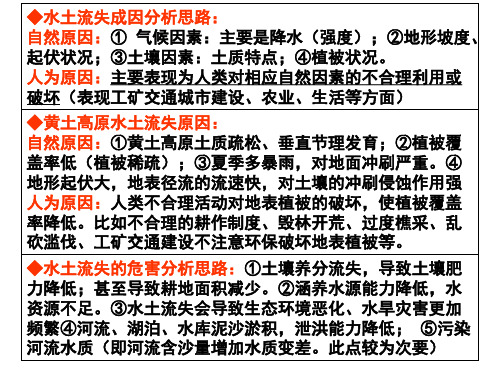 水土流失的原因、危害、治理措施;石漠化的危害