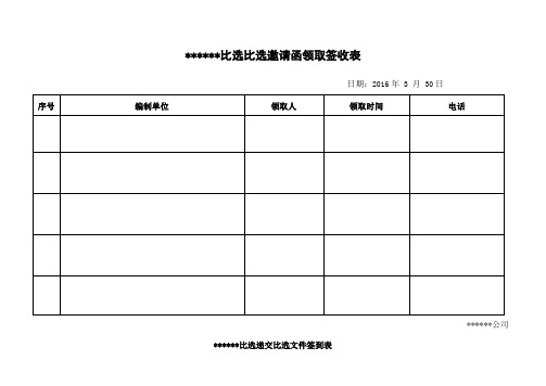 招标比选所需要的各种表格(超全面)