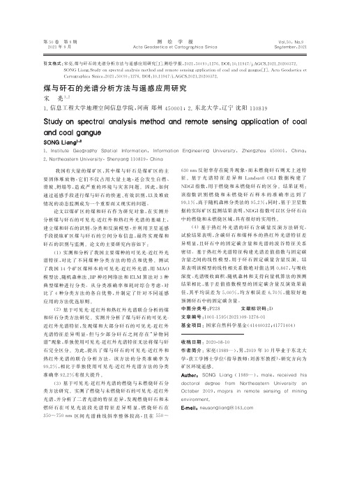 煤与矸石的光谱分析方法与遥感应用研究
