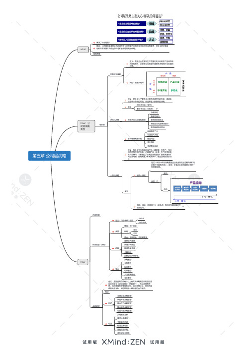 企业战略管理思维导图：第五章 公司层战略