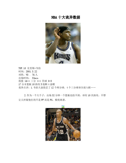 NBA十大诡异数据