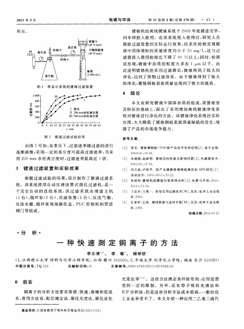 一种快速测定铜离子的方法