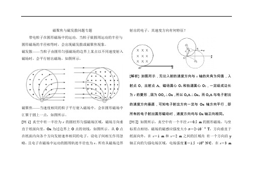 高中物理磁场——聚焦与发散问题(含问题详解)