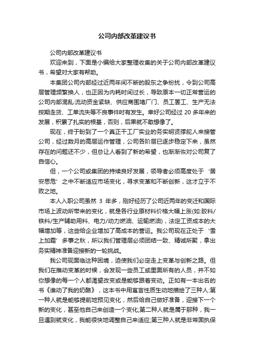 公司内部改革建议书