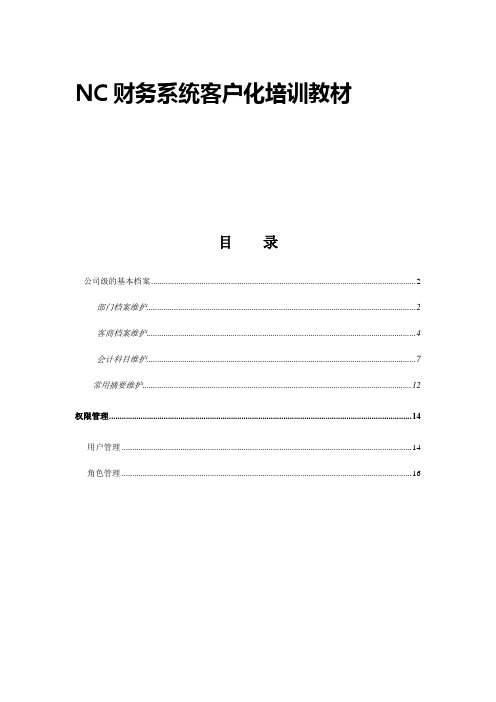 2-NC财务系统客户化操作手册