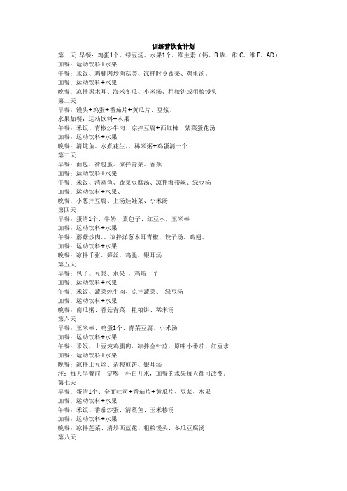 训练营科学饮食规划