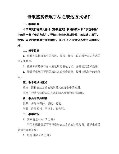 诗歌鉴赏表现手法之表达方式课件(1)