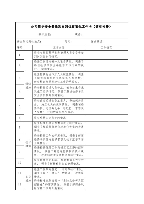 安全责任到岗到位标准化工作卡1