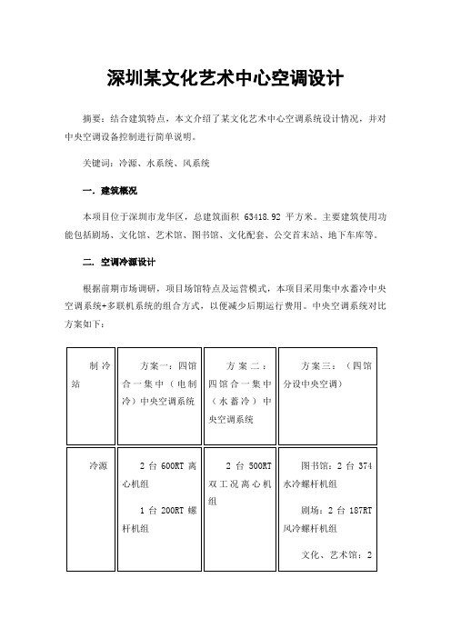 深圳某文化艺术中心空调设计