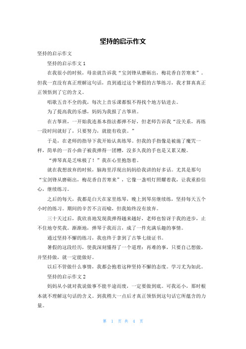 坚持的启示作文