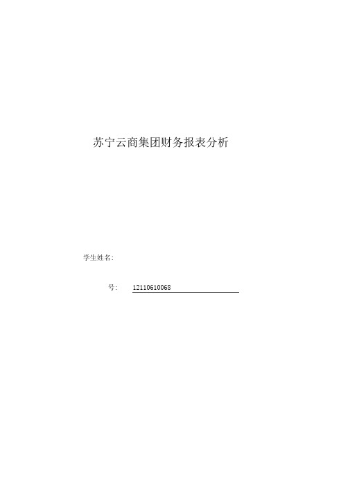 苏宁云商业财务报告资料分析