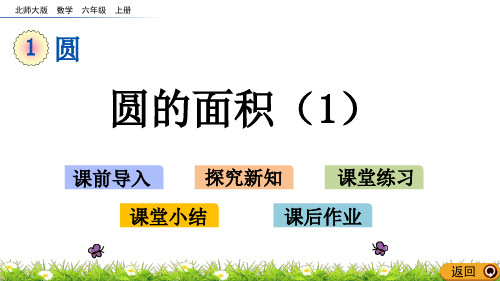 北师大版六年级数学上册第一单元 圆 1.8 圆的面积(1)