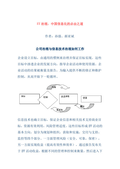 IT治理--中国信息化的必由之道分析