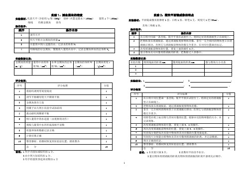 2018年中考物理实验操作考试