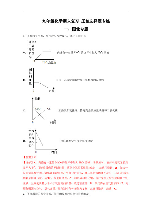 九年级化学期末复习 压轴选择题专练