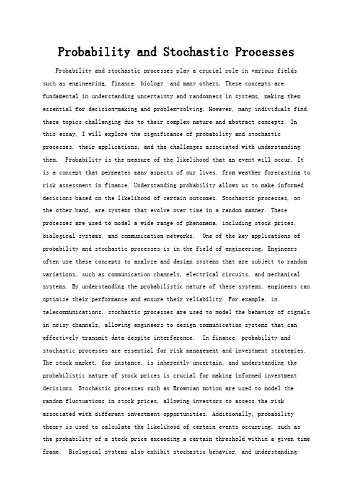 Probability and Stochastic Processes